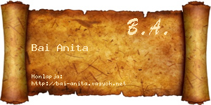 Bai Anita névjegykártya